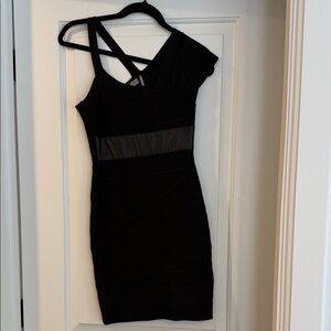 Stretta One Shoulder Black Dress size small